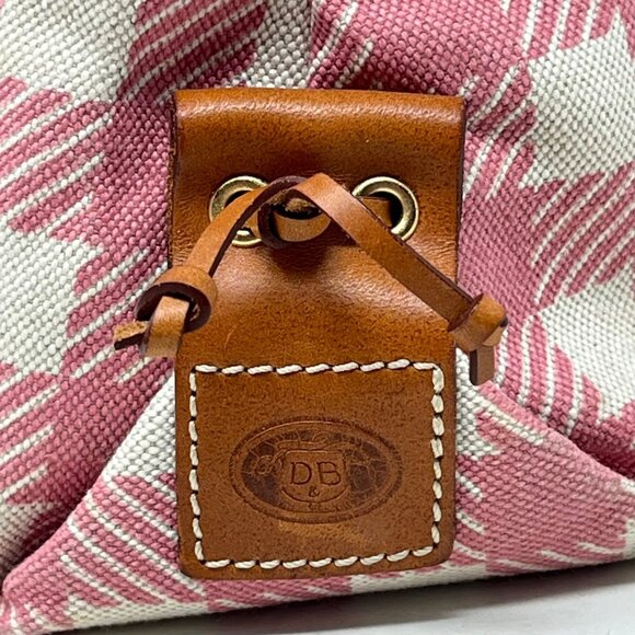 Dooney & Bourke Pink & Beige Checkered Canvas Tote Bag With Leather‎ Accents - Picture 8 of 15